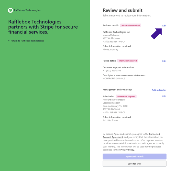 3 - Select Edit Business Details